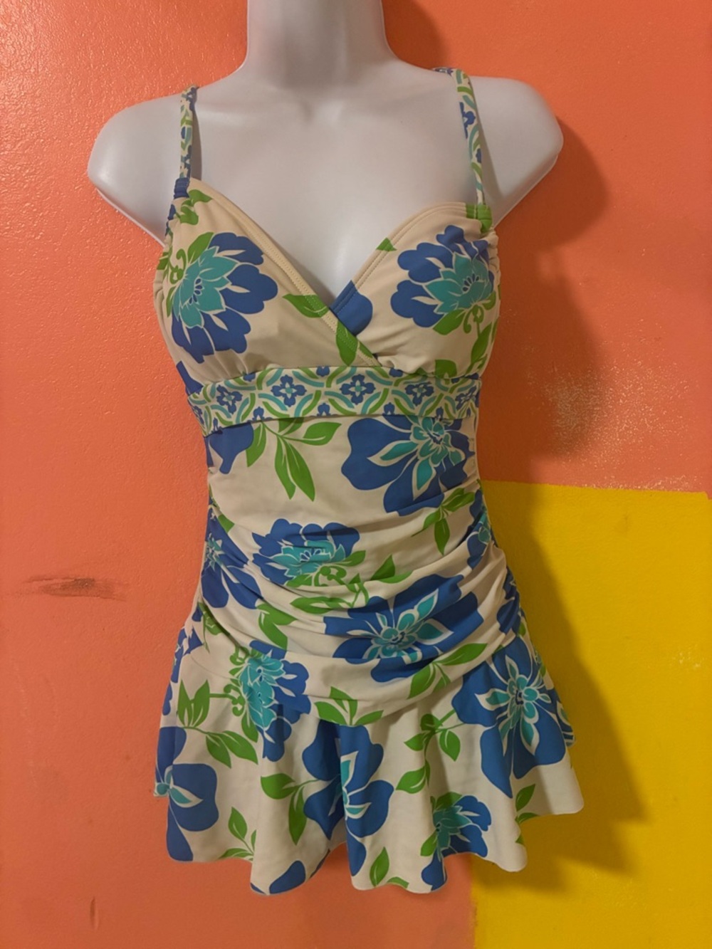 Sold
Floral Blue & Green Swimdress